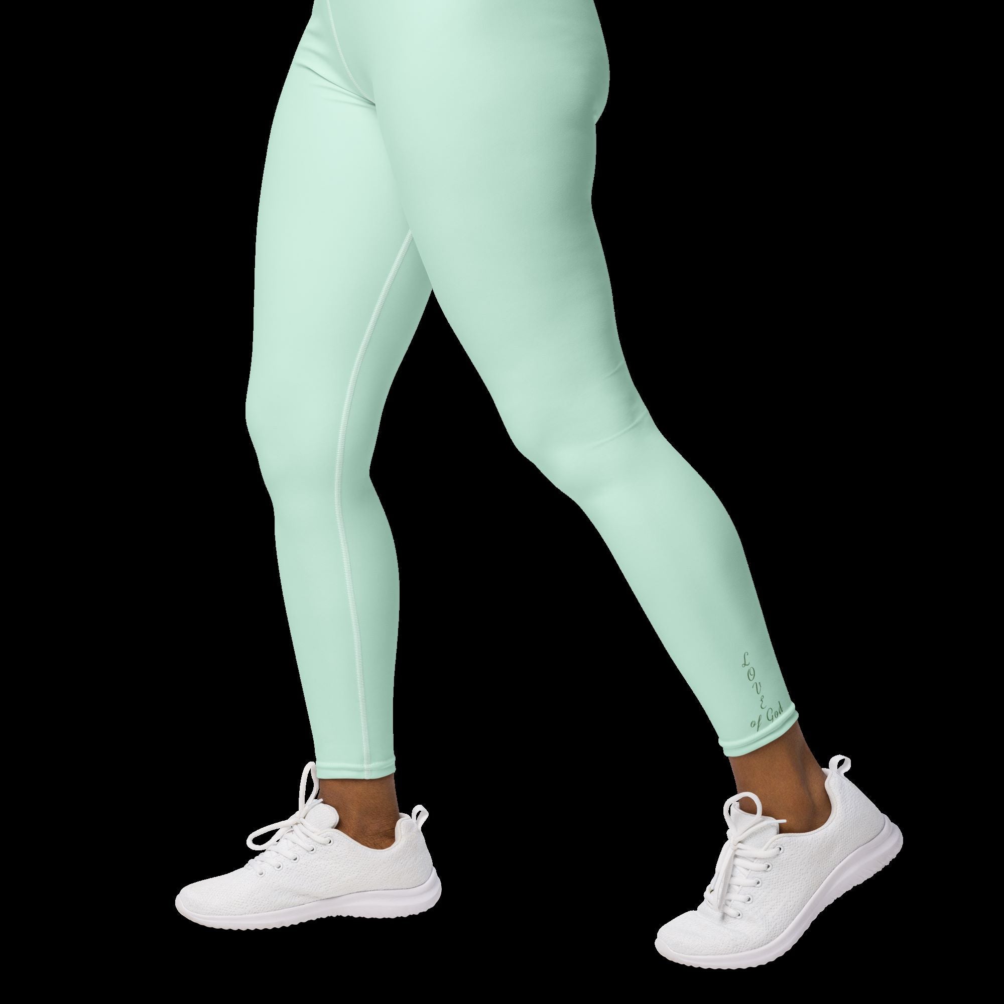 Love of God Script Leggings — Seafoam