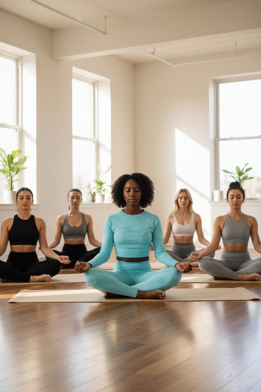 Trust in God - Group Yoga Studio Sky Blue